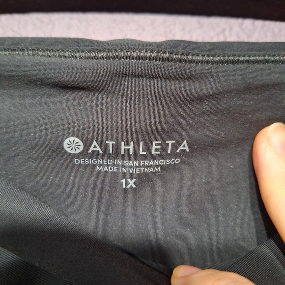 Athleta 1x Stellar Tight Pants in Black Navy Zip Pockets 77262 plus size - Picture 4 of 6